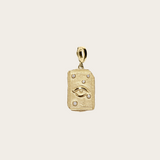 Azlee YG Guardian Medium Relic Coin Charm 0.07ct 18k