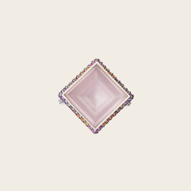 Noor Fares Maya Ring with Rose Quartz