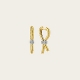 Ascher Pave Lasso Knot Earrings