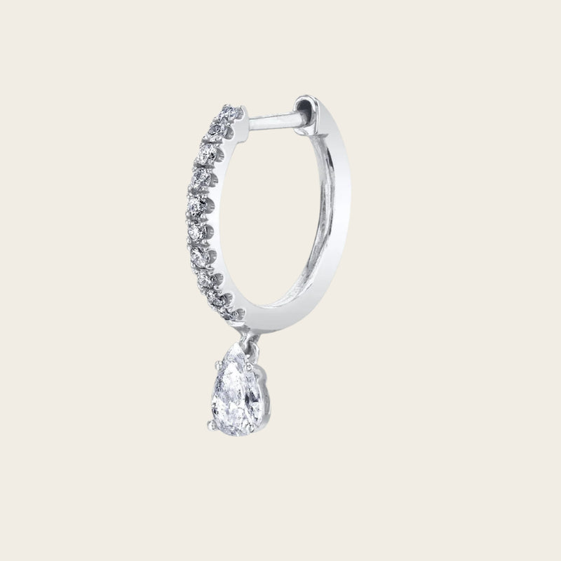 Anita Ko Diamond Huggie with Pear Diamond Drop