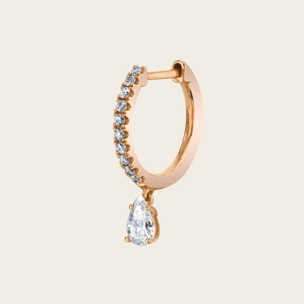 Anita Ko Diamond Huggie with Pear Diamond Drop