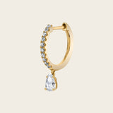 Anita Ko Diamond Huggie with Pear Diamond Drop