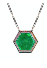 Noor Fares One of a Kind Muzo Anahata Emerald Pendant