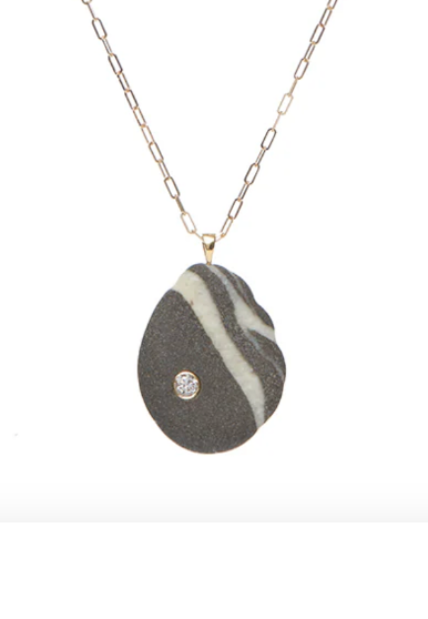CVC Stones EUGENIA Necklace / grey stone with two white veins