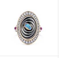 Noor Fares GRY Optik Rupa Ring with Rock Crystal