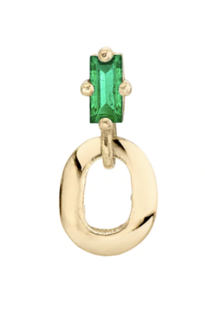 Lizzie Mandler Emerald & Single XS Link Stud