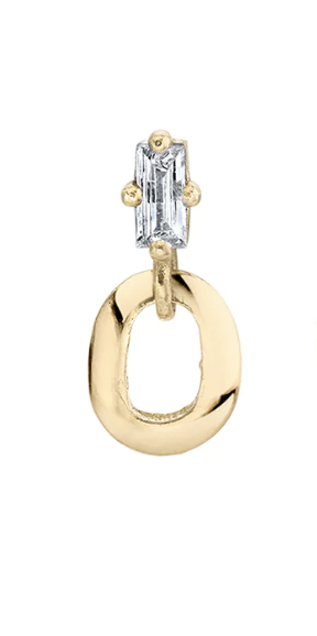 Lizzie Mandler Diamond Baguette & Single XS Link Stud SINGLE