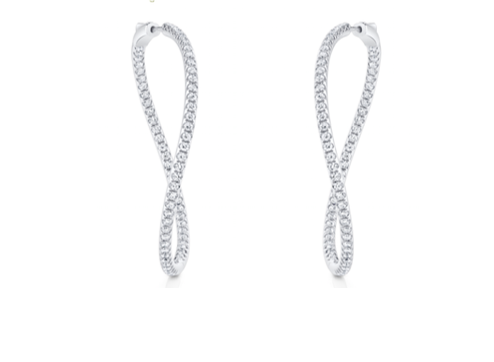 Anita Ko Twisted Diamond Hoops Pair 2.14cts 18k