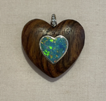Noor Fares Anahata Rose Wood Heart Pendant