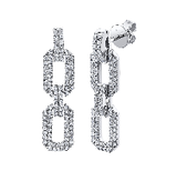 Shay Diamond Pave Geo Flat Link Earrings