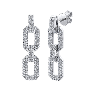Shay Diamond Pave Geo Flat Link Earrings