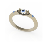 Bea Bongiasca Big Fortuneye Protection Ring with Turquoise