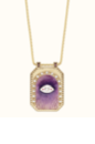 Marie Lichtenberg YG Eye Protect Purple Scapular on Spiga Chain with Diamonds 0.33ct 18k