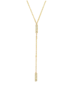 Jennifer Meyer YG Diamond Short Bar Lariat Necklace 0.08ct 18k