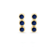 Jennifer Meyer YG 3 Blue Sapphire Mini Bezel Studs 0.07ct 18k