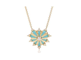 Joanna Dahdah Turquoise Enamel and Diamonds Around Mini Mila Heart Necklace