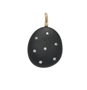 CVC Stones YG STELLA CHARM / black stone, white diamonds 0.12cts 18k
