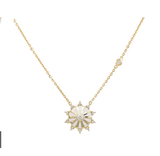 Joanna Dahdah White Enamel Diamonds Around Small Mila Sun Necklace