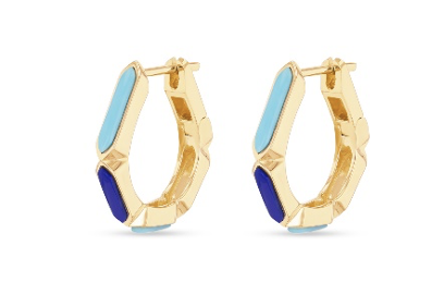 Joanna Dahdah Merveilles Turquoise and Blue Lapis Hoops