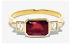 Azlee Ruby and Diamond Baguette Ring