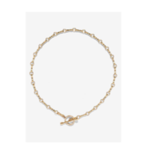 Azlee 16" Large Motif Double Link Pave Toggle Chain