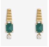 Azlee Moss Large Emerald and Diamond Earrings