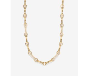 Azlee YG 16" Large Motif 3 Pave Diamond Links Double Link Chain 1.1ct 18k