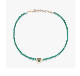 Azlee Rich Emerald Bead Staircase Necklace