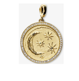 Azlee Large Cosmic Pave Diamond Coin Charm