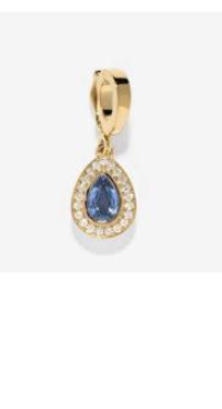 Azlee Silhouette Medium Sapphire Pear Charm