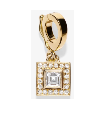 Azlee Silhouette Small Carre Diamond Charm