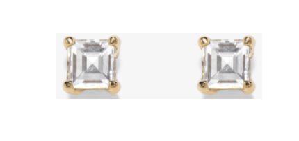 Azlee YG Allure Large Carre Studs 0.8ct 18k
