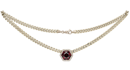 Venyx Baby Garnet Hex Payal Necklace
