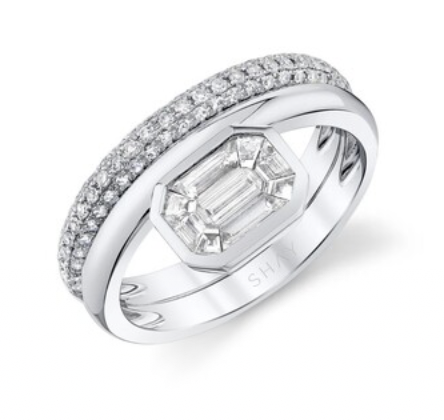 Shay Diamond Floating Bezel Ring 0.96ct 18k