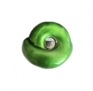 Bea Bongiasca SS Glossy Forest Green Enamel Tarallo Ring