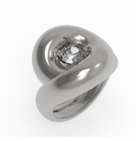 Bea Bongiasca Tarallo Ring with Brilliant Cut White Salt and Pepper Diamond