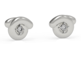 Bea Bongiasca Tarallo Earrings with Brilliant Cut White Salt and Pepper Diamond