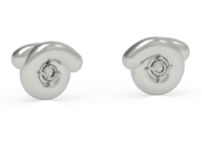 Bea Bongiasca Tarallo Earrings with Brilliant Cut White Salt and Pepper Diamond