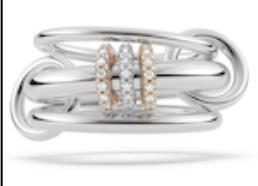 Spinelli Kilcollin SS GEMINI SG PAVE 3 linked rings
