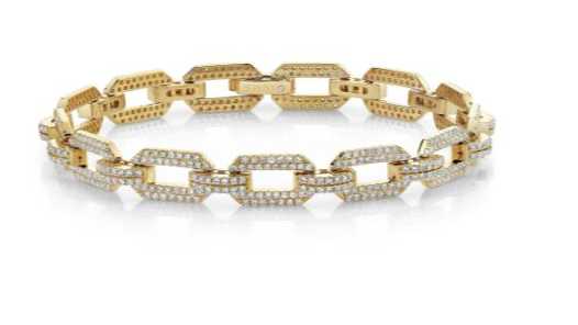 Shay Diamond Pave Geo Flat Link Bracelet