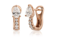 Anita Ko Flat Diamond Pave Huggies with Pear Diamond