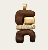 Joelle Kharrat YG Earth 2G-3D Totem Pendant / Ebony, 2ct Diamonds 18k
