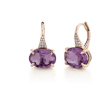 Shay Amethyst & Diamonds Oval Gem Drop Earrings