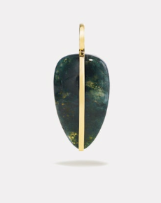 By Pariah Large Pebble Pendant with Moss Agate