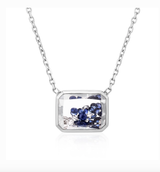 Moritz Glik WG Esmeralda Kaleidoscope Shaker Diamonds & Blue Sapphires Necklace/ 0.17ct dia, 0.2ct blue sapphire 18k