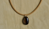Laoli Drop Tan Cord Necklace with Smokey Quartz