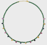 Jia Jia YG Arizona Emerald Rainbow Sapphire Gem Drop Necklace (Demi-fine 14k)
