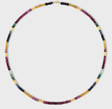 Jia Jia YG Arizona Jumbo Dark Rainbow Sapphire Gold Bead Necklace (Demi-fine 14k)