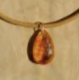 Laoli Drop Tan Cord Necklace with Sunset Citrine