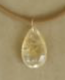 Laoli Drop Tan Cord Necklace with Citrine